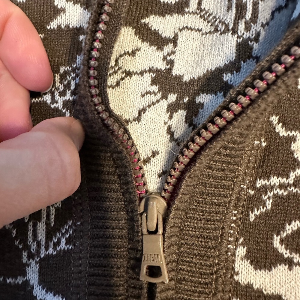 Title Nine Brown Floral Zip Up - Picture 8 of 9